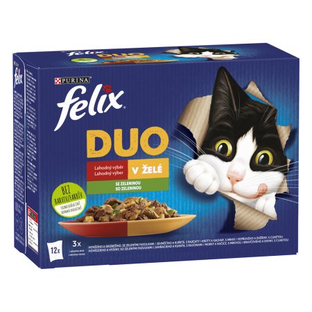 Felix Fantastic Duo hovädzie a hydinové / jahňacie a kura / morka a kačica / bravčové a zver Multipack 12 x 85 g