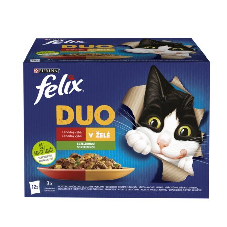 Felix Fantastic Duo hovädzie a hydinové / jahňacie a kura / morka a kačica / bravčové a zver Multipack 12 x 85 g
