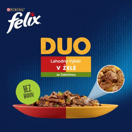 Felix Fantastic Duo hovädzie a hydinové / jahňacie a kura / morka a kačica / bravčové a zver Multipack 12 x 85 g