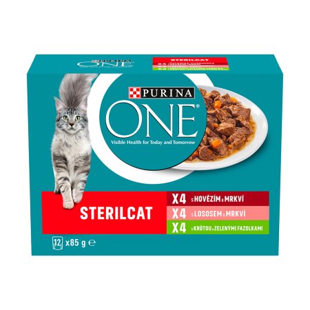 Purina One Sterilcat minifiletky s hovädzím a mrkvou Multipack 12 x 85 g