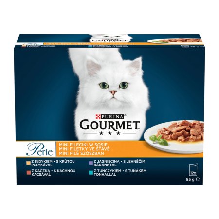 Gourmet Perle minifiletky morka / kačica / jahňacie / tuniak v šťave multipack 12 x 85 g