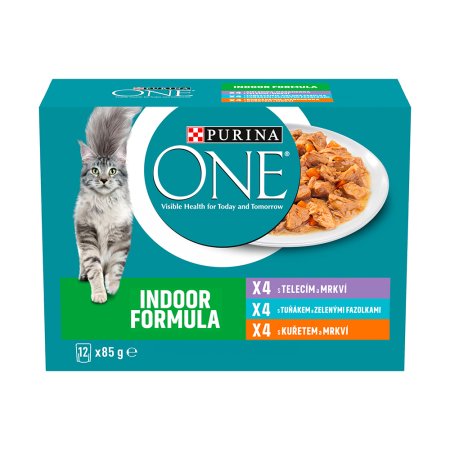 Purina One Indoor minifiletky s kuraťom Multipack 12 x 85 g