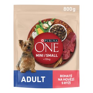 Purina One Mini Adult Dog hovädzie s ryžou 800 g