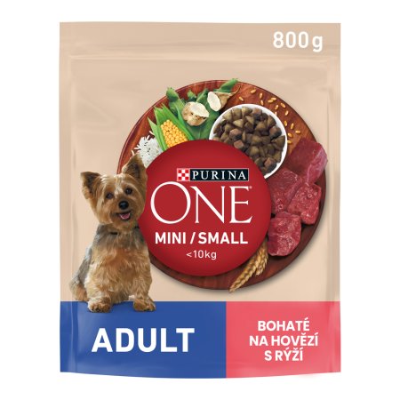 Purina One Mini Adult Dog hovädzie s ryžou 800 g