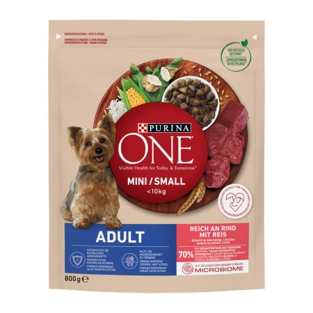 Purina One Mini Adult Dog hovädzie s ryžou 800 g