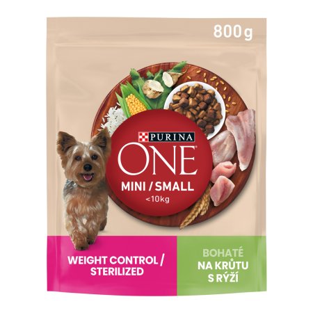 Purina One Mini Weight Control Dog morčacie s ryžou 800 g
