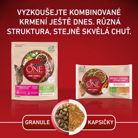 Purina One Mini Weight Control Dog morčacie s ryžou 800 g