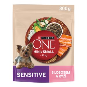 Purina One Mini Sensitive Dog losos s ryžou 800 g