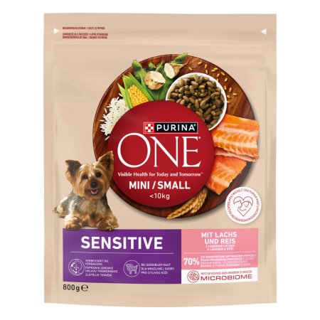 Purina One Mini Sensitive Dog losos s ryžou 800 g