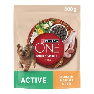 Purina One Mini Active Dog kura s ryžou 800 g