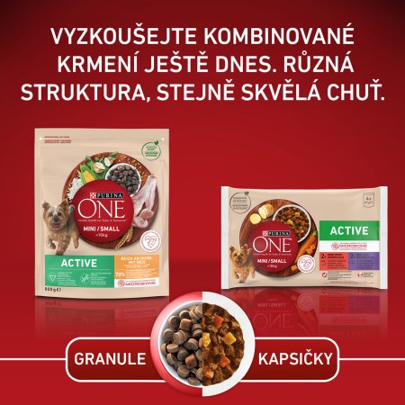 Purina One Mini Active Dog kura s ryžou 800 g