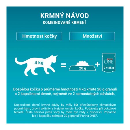 Purina One Adult Mini filetky s kuraťom a zelenými fazuľkami v šťave 26 x 85 g
