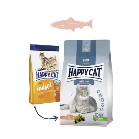 Happy Cat Indoor Atlantik-Lachs / Losos 300 g (EXPIRACE 04/2023)