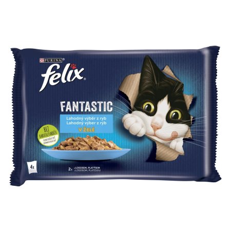 Felix Fantastic multipack vrecko s lososom a platýzom v želé 4 x 85 g