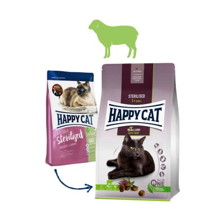Happy Cat Sterilised Weide-Lamm / Jahňacie 10 kg