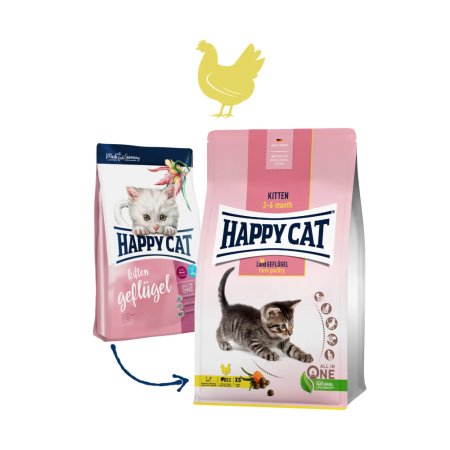 Happy Cat Kitten Land Geflügel / Drôbež 300 g