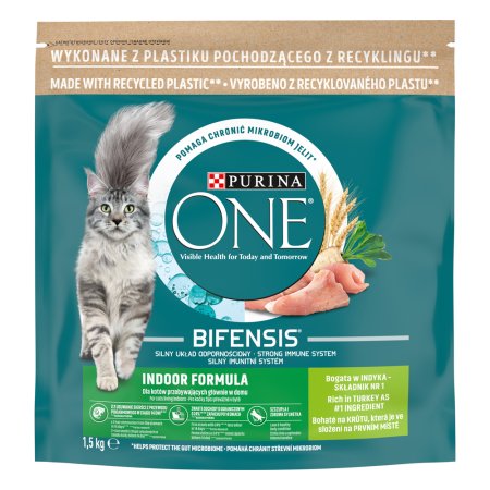 Purina One Bifensis Indoor s morčacím a celozrnnými obilninami 1,5 kg