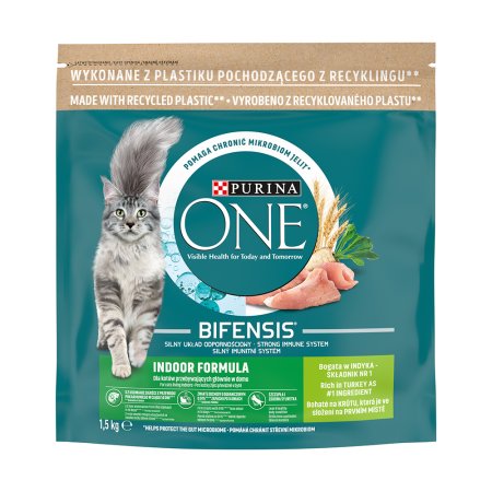 Purina One Bifensis Indoor s morčacím a celozrnnými obilninami 1,5 kg
