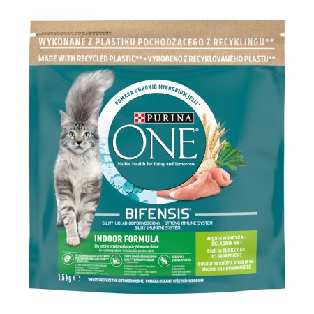 Purina One Bifensis Indoor s morčacím a celozrnnými obilninami 1,5 kg