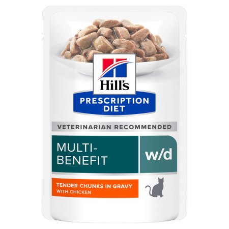 Hill’s Prescription Diet w/d Udržanie hmotnosti vrecko pre mačky 12 x 85 g
