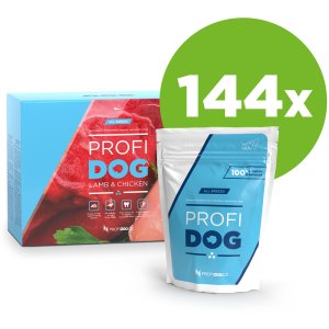 ECO PACK PROFIDOG kapsička kúsky s jahňacím a kuriacim v omáčke 144x100g