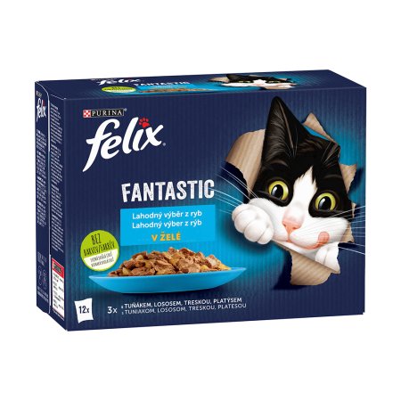 Felix Fantastic Multipack losos/plates/tuniak/treska v želé 12 x 85 g