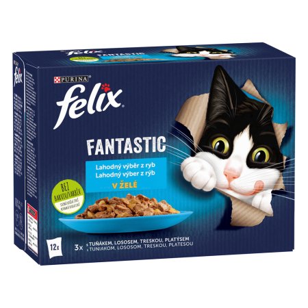 Felix Fantastic Multipack losos/plates/tuniak/treska v želé 12 x 85 g