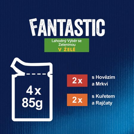 Felix Fantastic Multipack kura a paradajka / hovädzie a mrkva 4 x 85 g