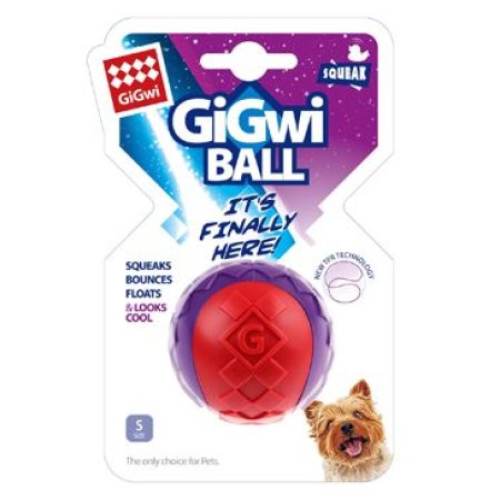 Hračka pes GiGwi Ball loptička S červeno/purpurová
