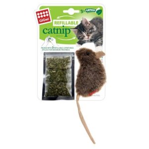 Hračka mačka GiGwiCatnip Myška s 3 sáč. vým. náplní