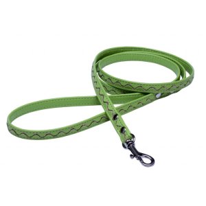 PROFIZOO Vodítko STRIEBORNÉ VLNKY (12 mm x 120 cm) zelená