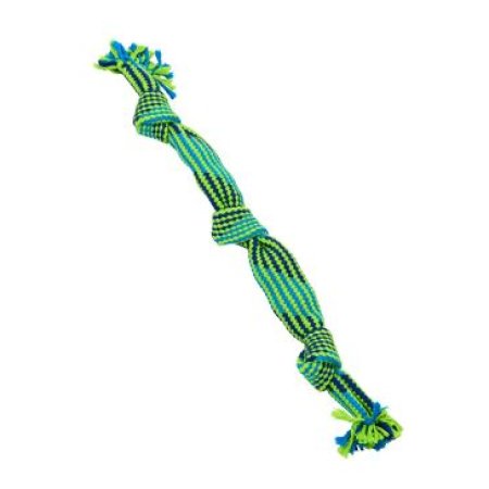 Hračka pes BUSTER Pískacie lano, modrá/zelená, 58cm, L