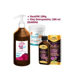 VITAR Veterinae Artivit Sirup 1000 ml s dávkovačom + DentON 100g + Pestrec olej 200 ml ZADARMO