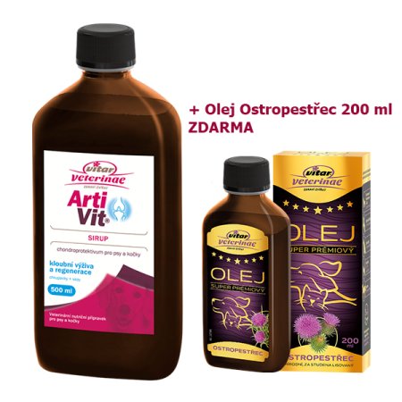 VITAR Veterinae Artivit Sirup 500 ml + 1x Pestrec olej 200 ml ZADARMO