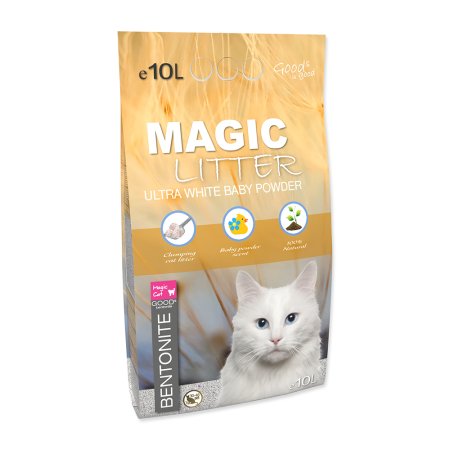 Mačkolit MAGIC LITTER Bentonite Ultra White Baby Powder 10l