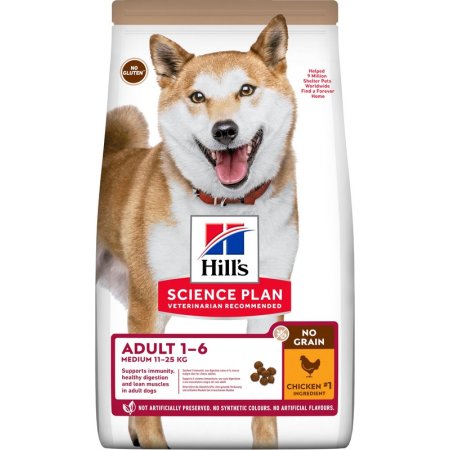 Hill’s Science Plan No Grain Medium Adult Dog Food Chicken 14 kg (POŠKODENÝ OBAL)