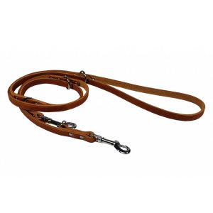 BAFPET Vodítko prepínací ZUBR mastná koža (14 mm x 240 cm) koňak