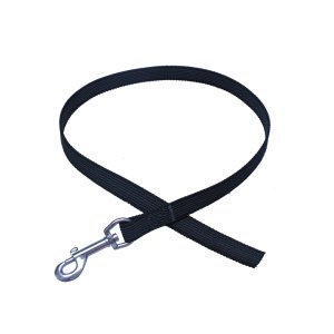 PROFIZOO Vodítko pohladka pogumované strieborná karabína (20 mm x 80 cm) čierna