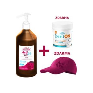 VITAR Veterinae Artivit Sirup 1000 ml + DentOn 100 g + šiltovka vínová