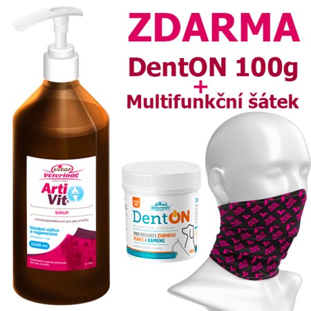 VITAR Veterinae Artivit Sirup 1000 ml + DentOn 100 g + multifukčný šat