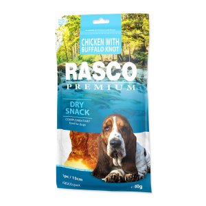 Pochúťka RASCO Premium uzol byvolí obalený kuracím mäsom 15 cm 80 g