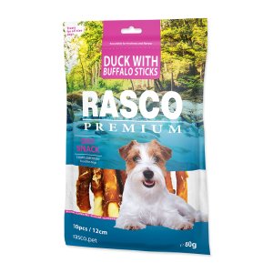 Pochúťka RASCO Premium tyčinky byvolí obalené kačacím mäsom 80 g