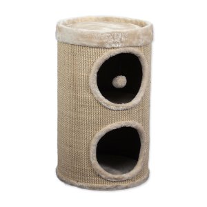 Odpočívadlo MAGIC CAT Emma s hračkou béžovej 36x36x60cm