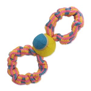 Preťahovadlo DOG FANTASY osmička farebné + tenisák vzor 2 - 27 cm