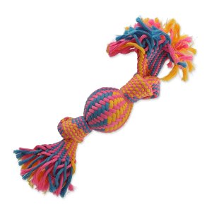 Preťahovadlo DOG FANTASY lopta farebné vzor 2, knôty - 40 cm
