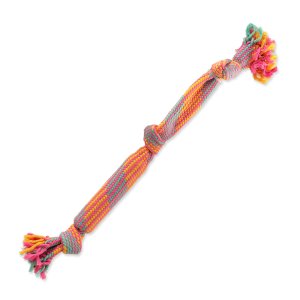 Preťahovadlo DOG FANTASY farebné so zvukom vzor 1, 3 knôty - 53 cm