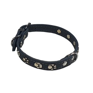 PROFIZOO Obojok zdobený labkami (16mm x 40cm; O 16mm x 32-38cm) antracit