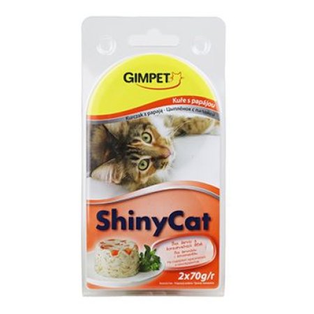 Gimpet mačka konz. Shiny Cat kura+papája 2x70g