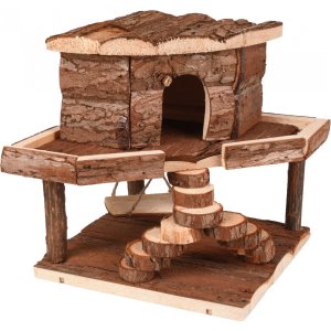 Flamingo Domček pre hlodavce HANSY drevený 20x20x20cm