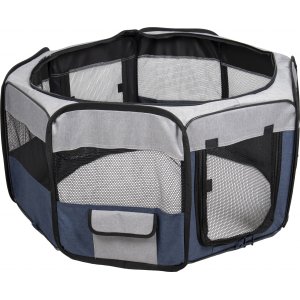 Flamingo Ohrádka pre psov FLAVIO sivá/modrá 84x84x43cm